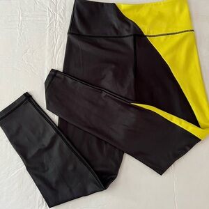 Black & Yellow Neon LNT bra & leggings. Metallic material.  Amazing compression.